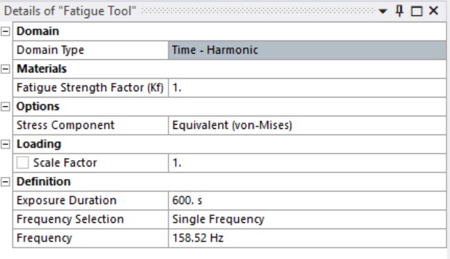 Fatigue tool settings in ANSYS Mechanical